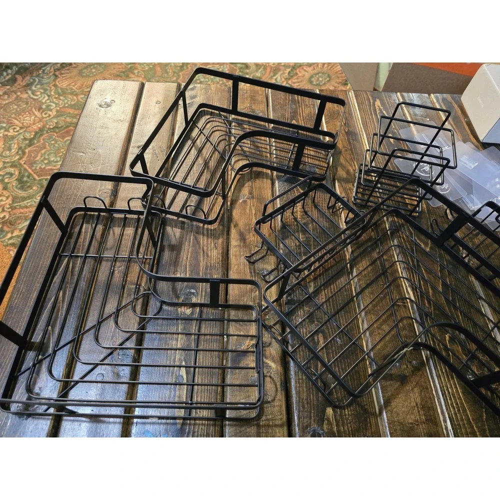 Shower Caddy, 6 Pack Adhesive Bathroom Shelves 3 Corner shells 3 Smaller Shelf